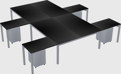 Shared l-shaped desk