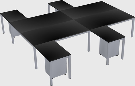 Shared l-shaped desk