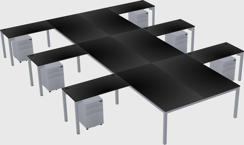 Shared l-shaped desk