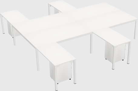Shared l-shaped desk