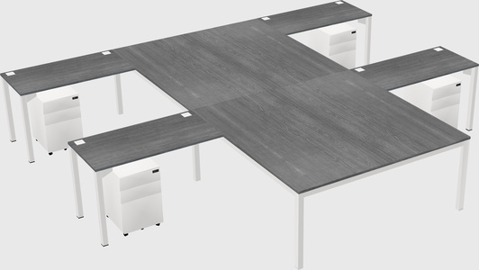 Shared l-shaped desk