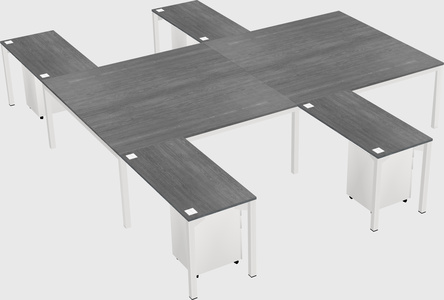 Shared l-shaped desk