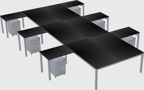 Shared l-shaped desk