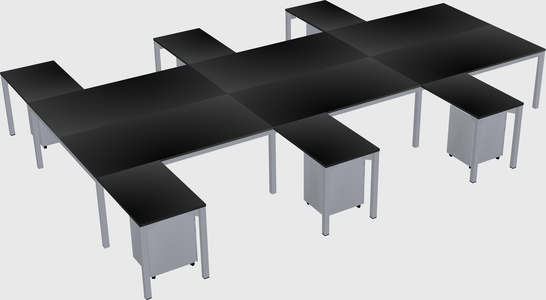 Shared l-shaped desk