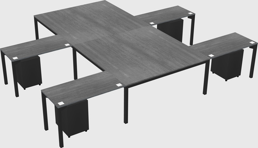 Shared l-shaped desk