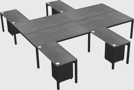Shared l-shaped desk