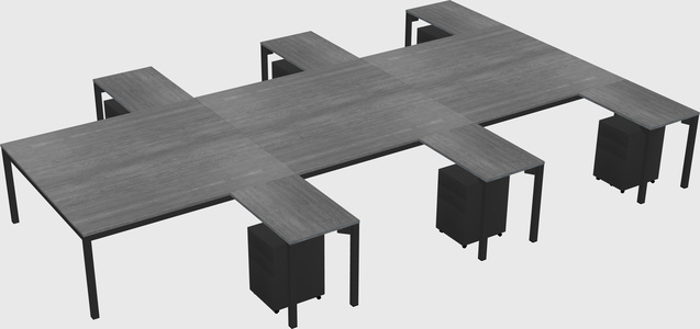 Shared l-shaped desk