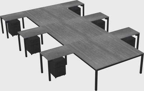 Shared l-shaped desk