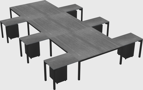 Shared l-shaped desk