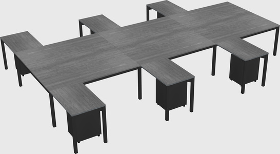 Shared l-shaped desk