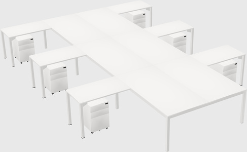 Shared l-shaped desk