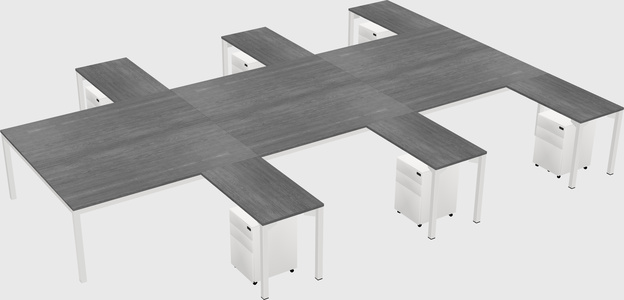Shared l-shaped desk