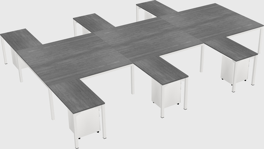 Shared l-shaped desk