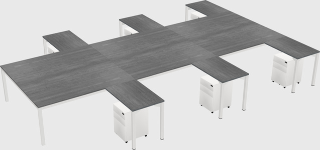 Shared l-shaped desk