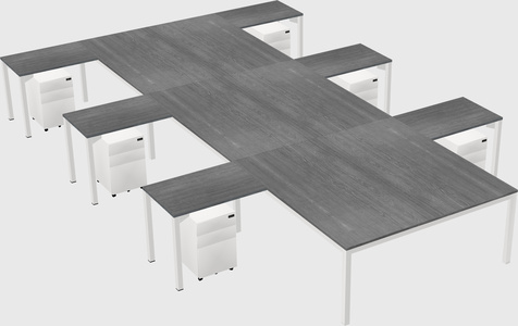 Shared l-shaped desk
