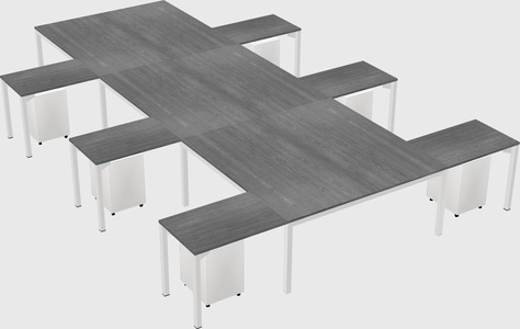 Shared l-shaped desk