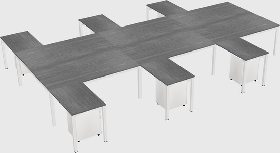Shared l-shaped desk