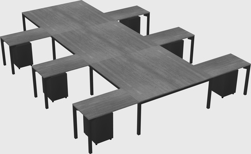 Shared l-shaped desk