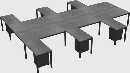 Shared l-shaped desk