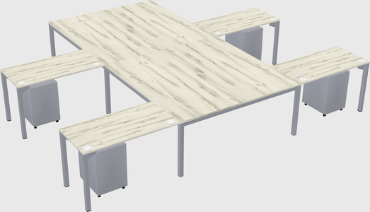 Shared l-shaped desk