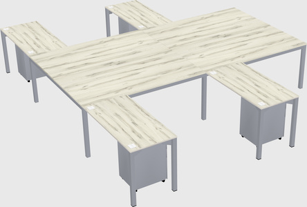 Shared l-shaped desk