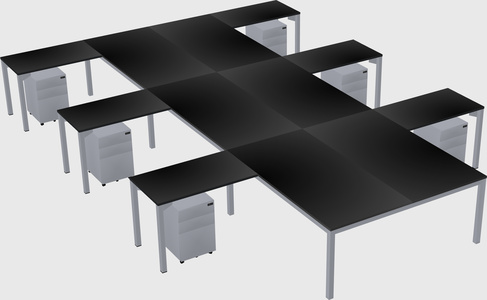 Shared l-shaped desk