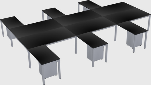 Shared l-shaped desk