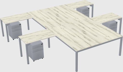 Shared l-shaped desk