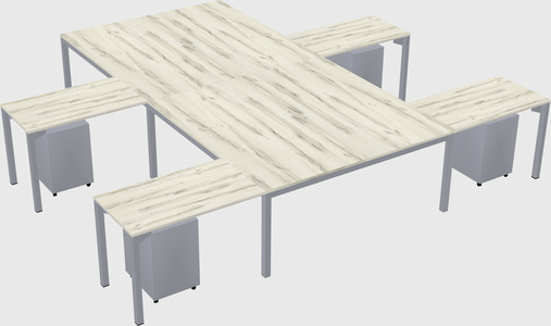 Shared l-shaped desk