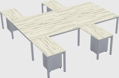 Shared l-shaped desk