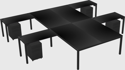 Shared l-shaped desk