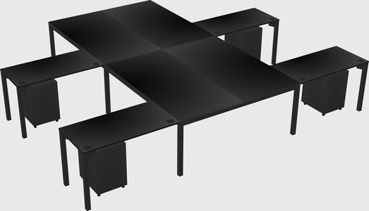 Shared l-shaped desk