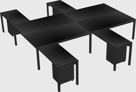 Shared l-shaped desk
