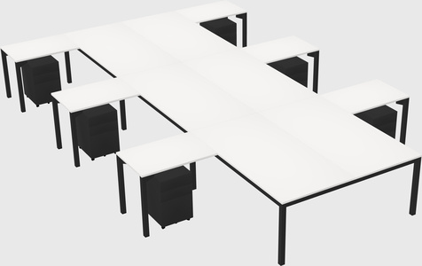 Shared l-shaped desk