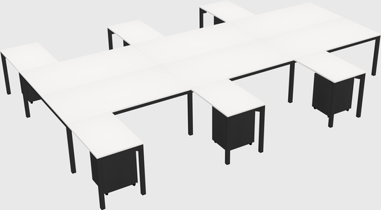 Shared l-shaped desk