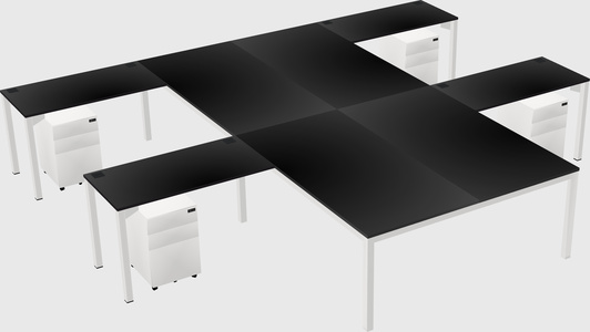 Shared l-shaped desk
