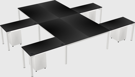 Shared l-shaped desk