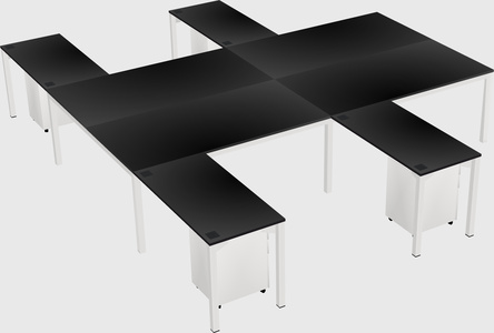 Shared l-shaped desk