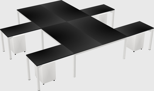 Shared l-shaped desk