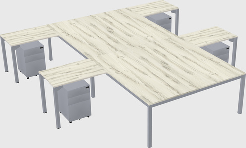 Shared l-shaped desk