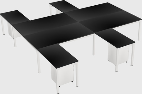 Shared l-shaped desk