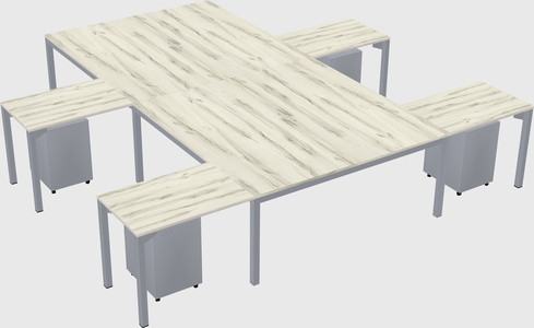 Shared l-shaped desk