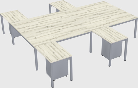 Shared l-shaped desk