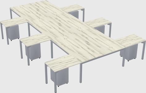 Shared l-shaped desk