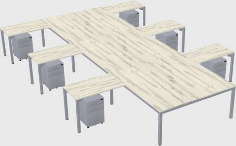 Shared l-shaped desk
