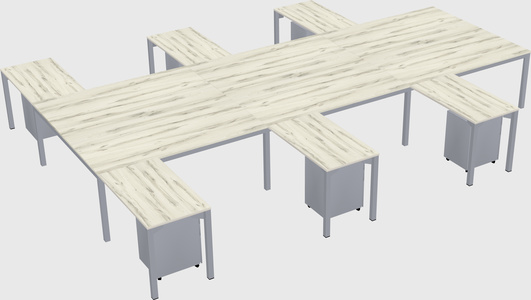 Shared l-shaped desk