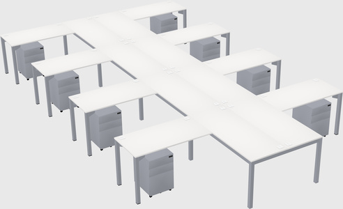 Shared l-shaped desk