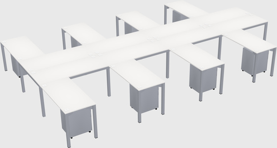 Shared l-shaped desk