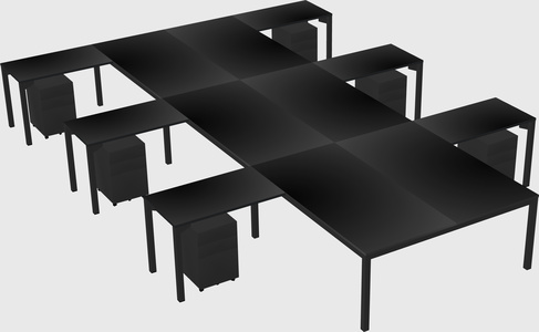 Shared l-shaped desk