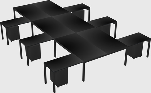 Shared l-shaped desk